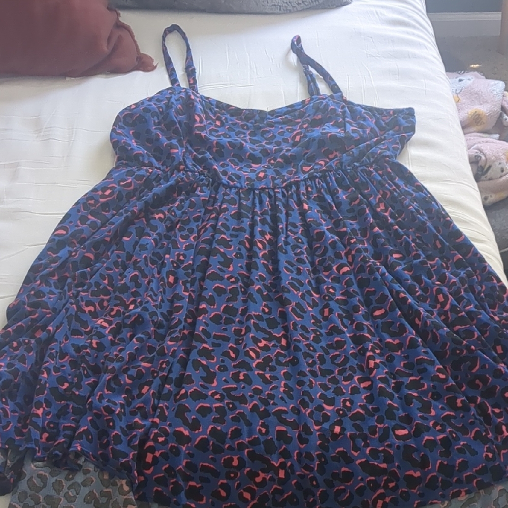 Torrid Blue and Pink High Low Dress